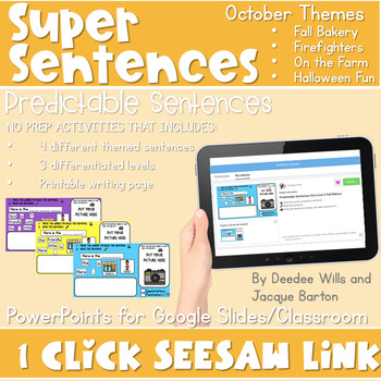 Preview of SEESAW Preloaded Digital Sentence Writing | October
