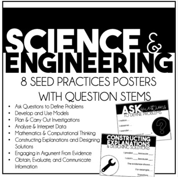 Preview of SEEd Practices Posters | Science & Engineering Practices posters | Editable