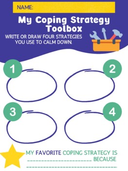 Preview of SEL Activity - My Coping Strategy Toolbox