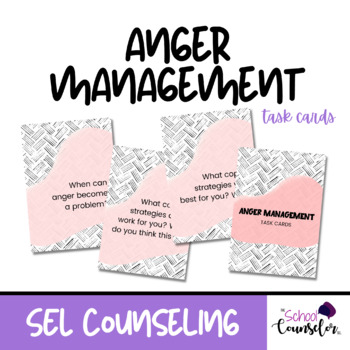 Preview of SEL - Anger Management Task Cards - Easy to assemble