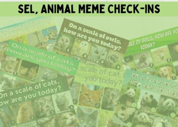 Preview of SEL, Animal Meme Check-Ins for Digital Based Learning
