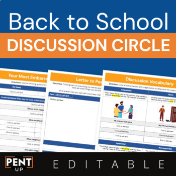 Preview of SEL - Back to School Community Discussion Circle + Extension Activities