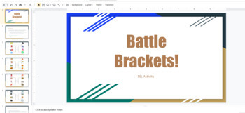 Preview of SEL: Battle Brackets (first week of school ice breaker!)