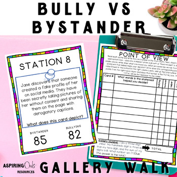Preview of SEL Bully vs Bystander Gallery Walk Activity