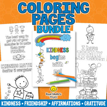 Preview of SEL COLORING BUNDLE - Kindness, Friendship, Affirmations, Growth Mindset