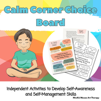 Preview of Free Calm Corner Choice Board