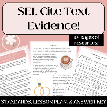 Preview of SEL Cite Text Evidence - Honesty and Integrity - Passage and Visual Organizer