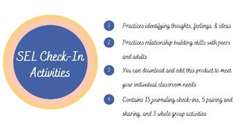 Preview of SEL Classroom Check In Activities