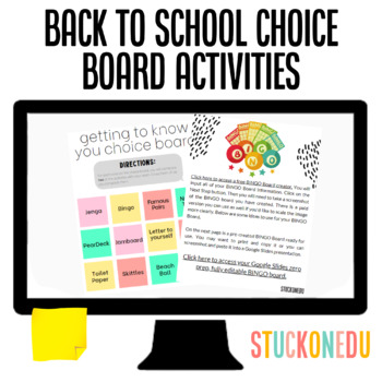 Preview of SEL Classroom Community Choice Board Activities Digital Editable