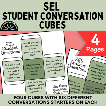 Preview of SEL Conversation Cubes - High School - Social Work - All Subjects - Engaging