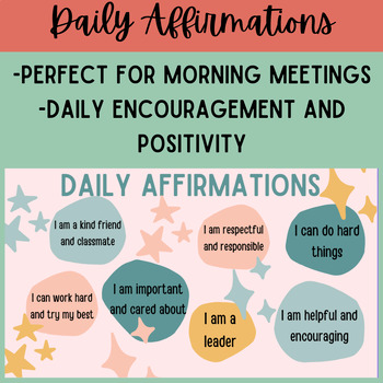 SEL- Daily Affirmations by Lacie Harrell | TPT