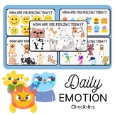 SEL Daily Check In & Graph: Emotions, Cat, Dog, Robot, Emo