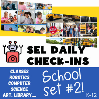 Preview of SEL Daily Check-ins, Social Emotional SCHOOL & CLASSROOM SET #2  | journal, exit