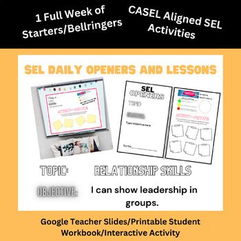 Preview of SEL Daily Openers/Bellringer/Warm Ups| Leadership [Grades 3.4.5.6] FREE!