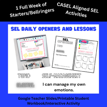 Preview of SEL Daily Openers/Bellringer/Warm Ups | Managing Emotions [Grades 3.4.5.6]