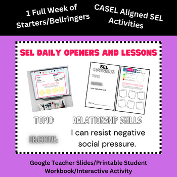 Preview of SEL Daily Openers/Bellringer/Warm Ups | Resist Peer Pressure [Grades 3.4.5.6]