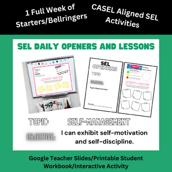Preview of SEL Daily Openers/Bellringer/Warm Ups | Self-Motivation {Grades 3, 4, 5, 6}
