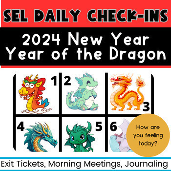 Preview of SEL Daily check-ins Lunar New Year | Year of the Dragon, Lanterns | journaling