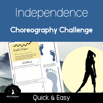 Preview of SEL Dance Choreography Challenge Independence Themed Middle and High School 7-12