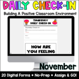 SEL Digital Daily Check-In -November- Google Forms -Grades 3-5