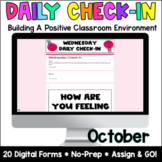 SEL Digital Daily Check-In -October- Google Forms -Grades 3-5