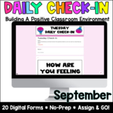 SEL Digital Daily Check-In -September- Google Forms -Grades 3-5