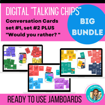 Preview of Digital Discussion BUNDLE! SEL Conversation sets 1 & 2 + Would You Rather?