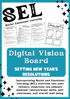 Preview of SEL: Digital Vision Boards-Middle School, High School, New Year's Resolutions