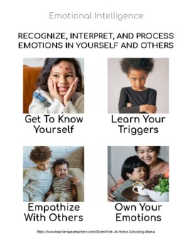 Preview of SEL Emotional Intelligence Self Awareness & Empathy Worksheet with Reference
