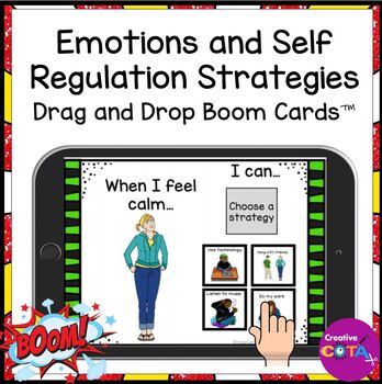 Preview of SEL Emotions & Feelings Self Regulation Strategy BOOM Cards™ For Older Students