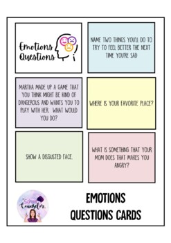 Preview of SEL - Emotions Questions Cards