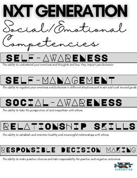 Preview of SEL: Five Social/Emotional Competencies Checklists + Check-ins