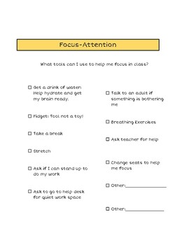 Preview of SEL: Focus Attention activities