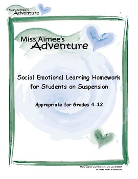 Preview of SEL Homework for Students on In or Out of School Suspension