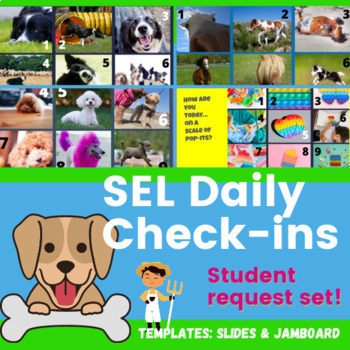 Preview of SEL How Are You? Check-ins: Student Choice/ Requests Set! pop-its, puppies, cats