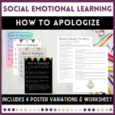 SEL How to Apologize Social Skills Worksheet & Posters to 