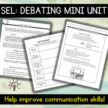 Preview of SEL: How to debate (Mini-Debating Unit: intro, rules, practice, and rubric)