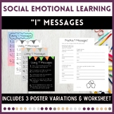 SEL I Messages Social Skills Worksheet and Posters to Incr