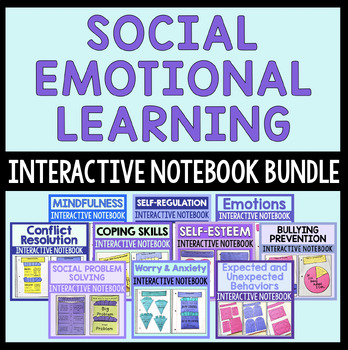 Preview of SEL Interactive Notebook Activities For Social Skills, School Counseling & More