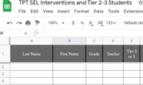 SEL Intervention and Tier 2 and 3 Student Tracker