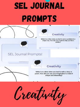 Preview of SEL Journal Prompt - Creativity (Editable)