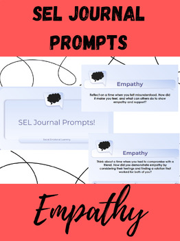Preview of SEL Journal Prompts - Empathy (Editable)