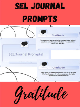 Preview of SEL Journal Prompts - Gratitude (Editable)