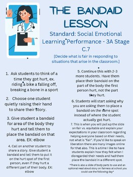 Preview of SEL Lesson - The Bandaid Lesson