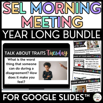 Preview of SEL Morning Meeting Daily Google Slides - Digital Question of the Day Warm Ups