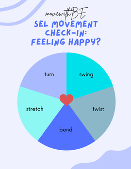 Preview of SEL Movement Check-In Wheel (English & Spanish)