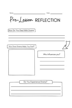 Preview of SEL Pre-Lesson Drama Worksheet