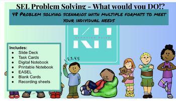 Preview of SEL Problem Solving Task card and Bell Ringers 
