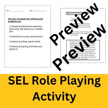 Preview of SEL Problem Solving and Role Playing Activity 2- section 4