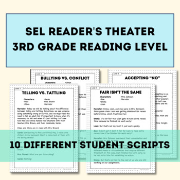 Preview of SEL Reader's Theater- 3rd Grade (10 scripts)